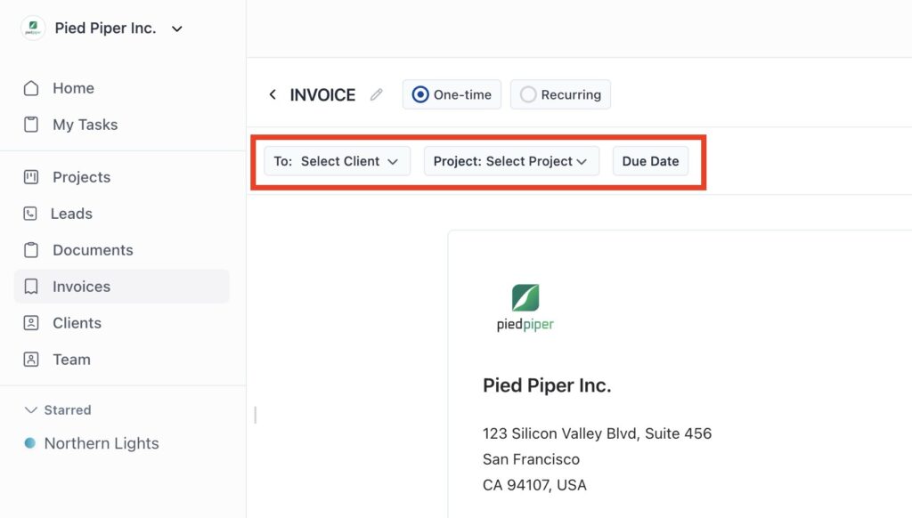 Choose Your Client and Project