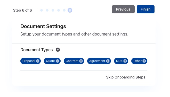 Setup Document Categoris of OneSuite on onboarding