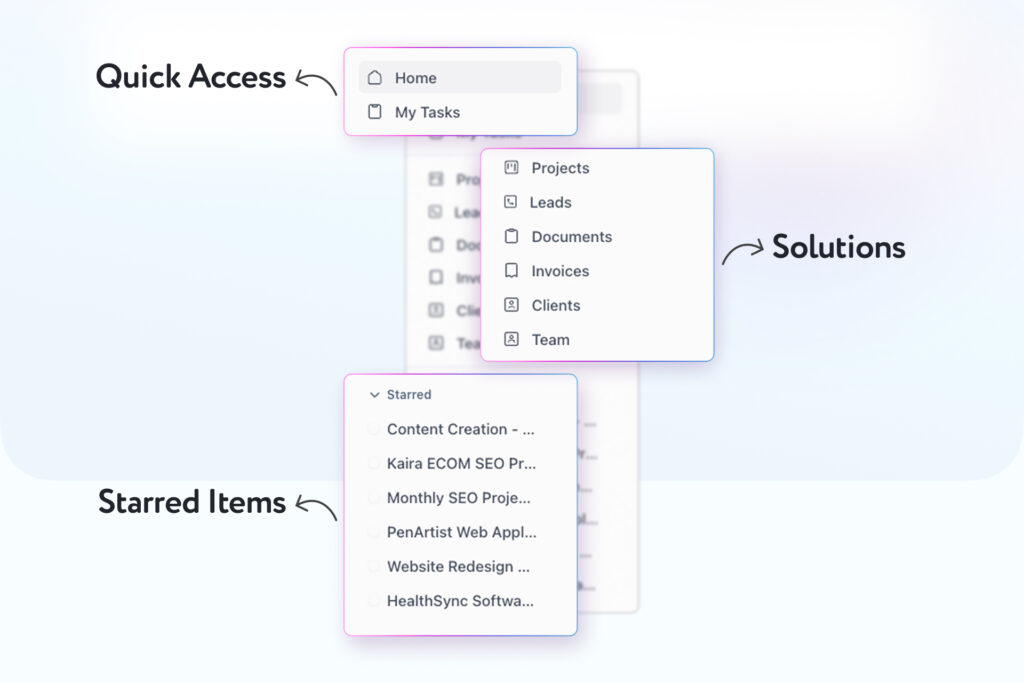 sidebar sections