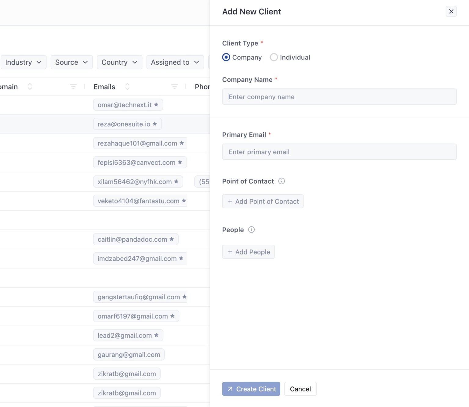 Adding Clients - OneSuite