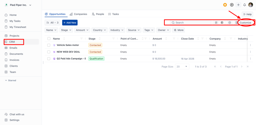 Customizing Your Opportunities View