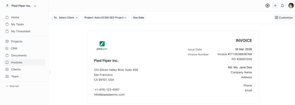 Creating an Invoice from Timesheet Data