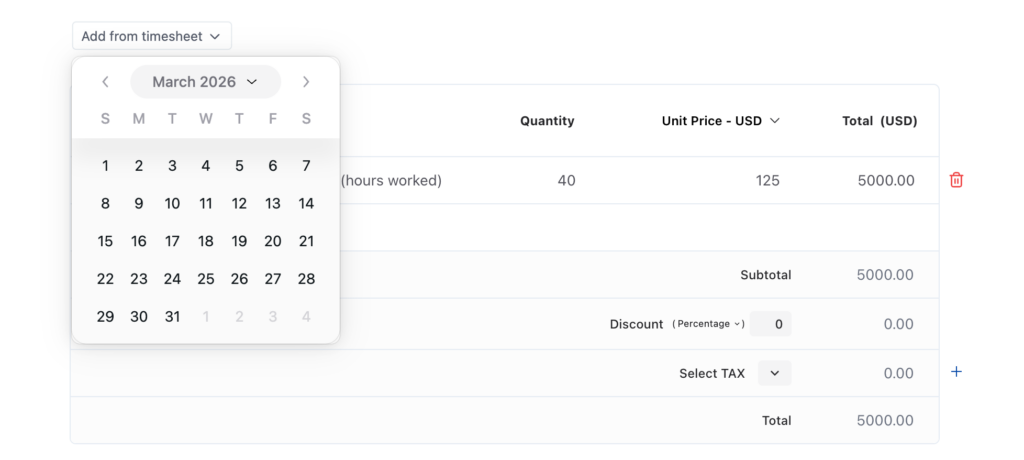 Select the date range