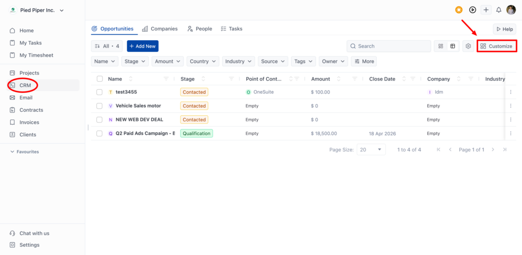 Customize CRM