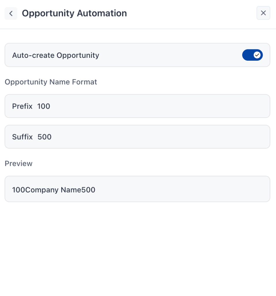 Opportunity Automation 