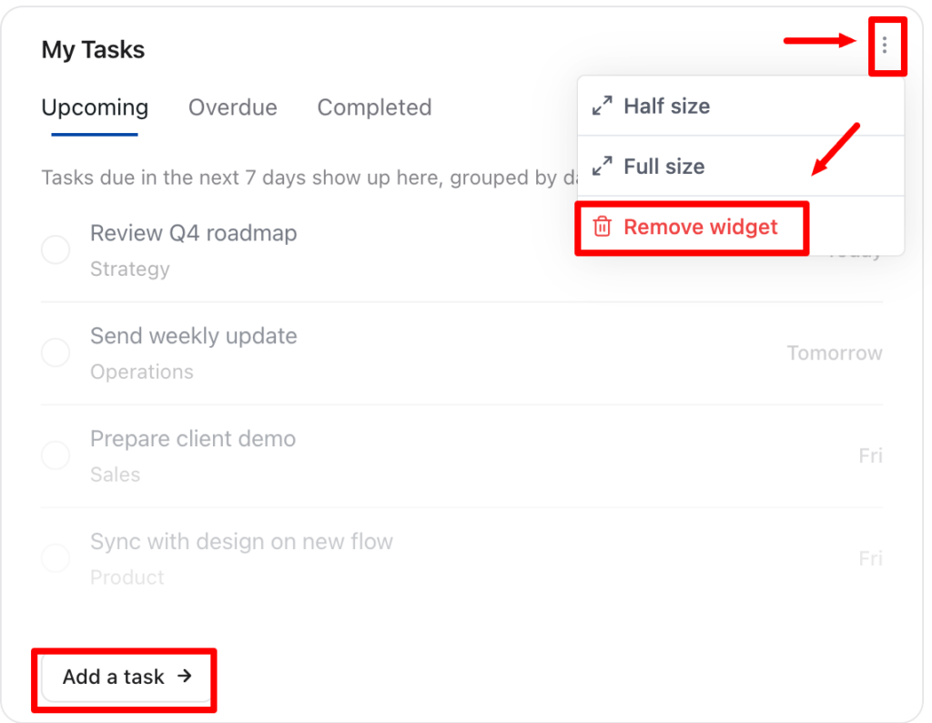 Removing a Widget