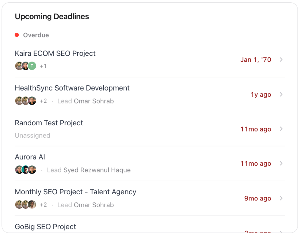 Upcoming Deadlines
